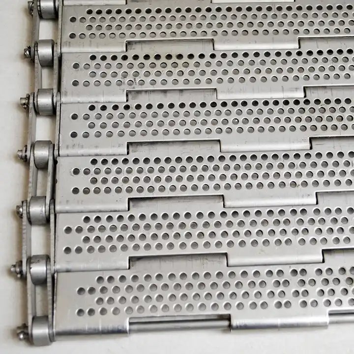 High temperature resistance stainless steel carbon steel metal chain plate link conveyor belt with customized size