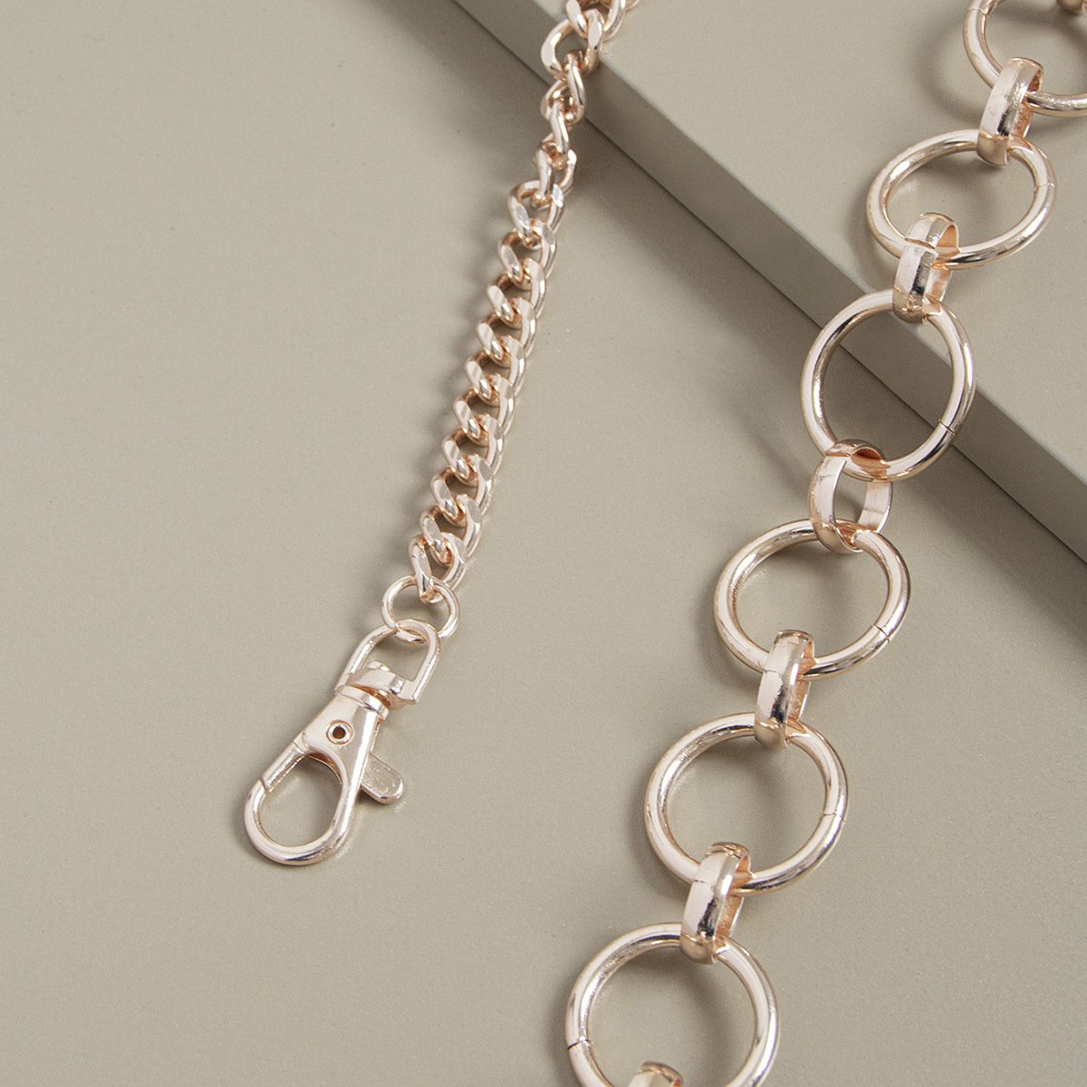 Design Sense Circular Decoration Women's Waist Chain High Grade Metal Waist Chain Belt Versatile Dress