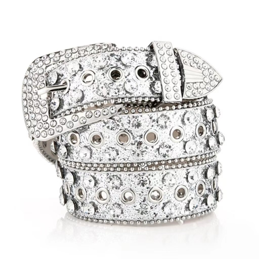 Women's Western Ethnic Style Belt Fashion Sexy Belt Punk Rhinestone Encrusted Belt