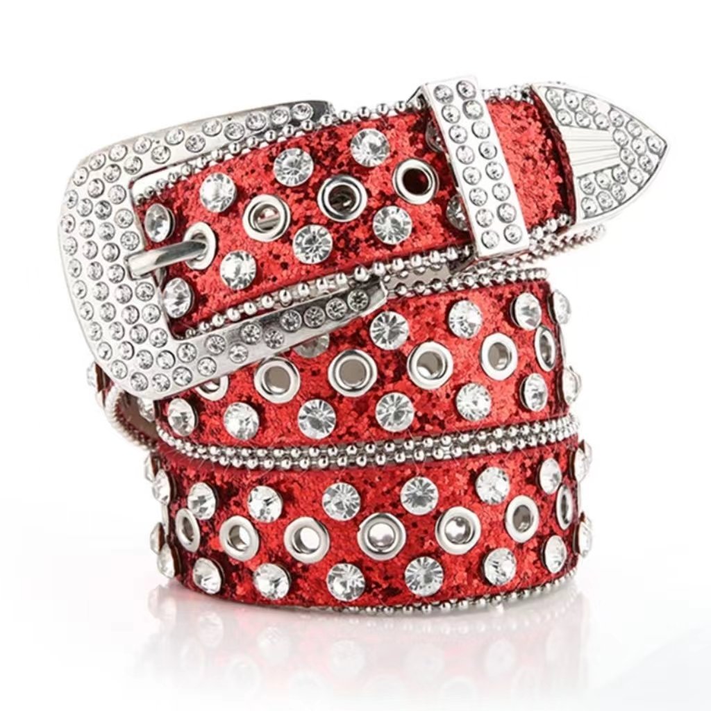 Women's Western Ethnic Style Belt Fashion Sexy Belt Punk Rhinestone Encrusted Belt