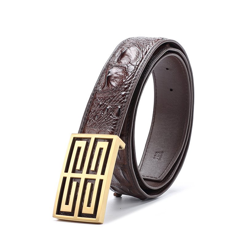 Ceinture Homme En Cuir Cintos Masculinos Luxury Designer Famous Brand Genuine Crocodile Leather Men's Blet Fashion Belts For Men