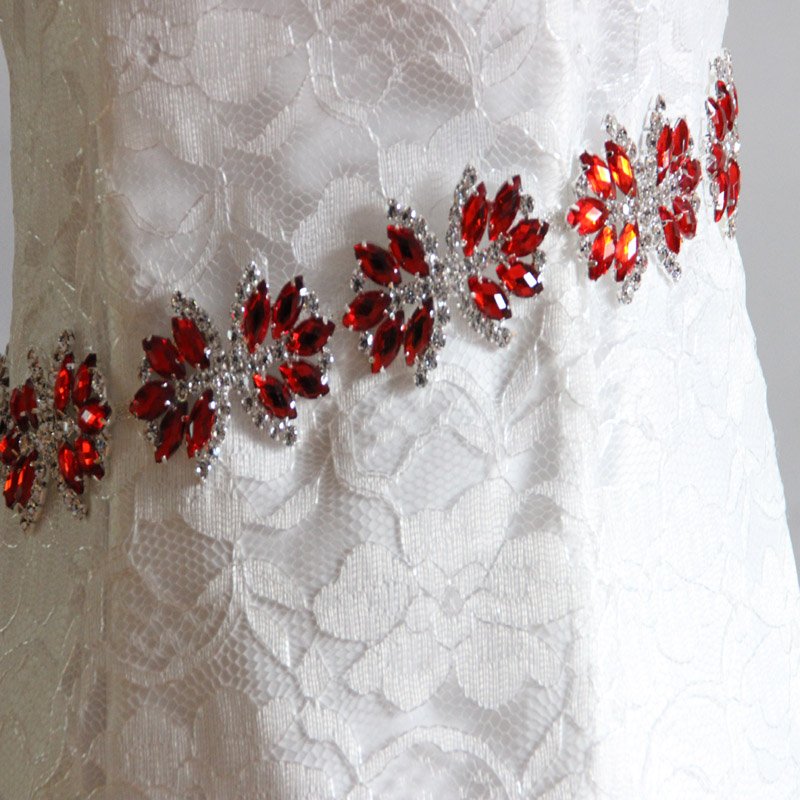 Rhinestone Chain Trimming Bridal Sash Rhinestone Trim Applique Wedding Belt Garment Accessories RC70596 Wholesale Crystal Copper