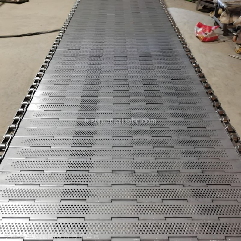 High load bearing Stainless Steel Wire Mesh Perforated Chain Plate Conveyor Belt