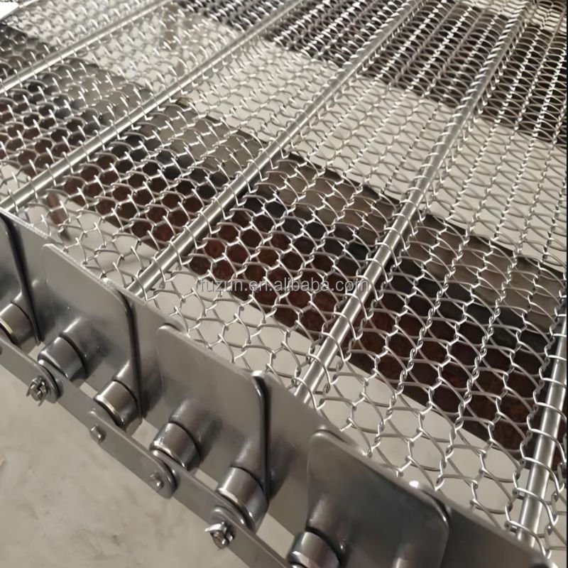 High load bearing Stainless Steel Wire Mesh Perforated Chain Plate Conveyor Belt