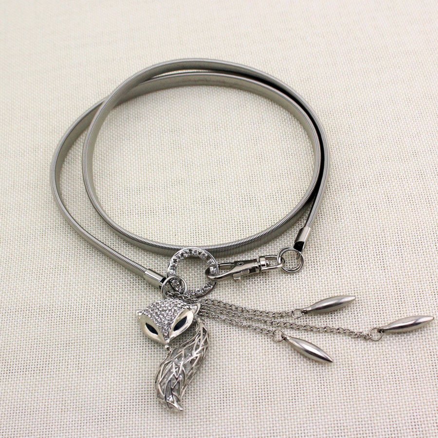 Fashion Waist Elastic Belts Woman Lady's Metal Leaf Belt Buckles Women Belts 2022