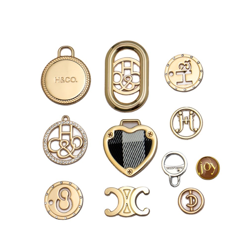 Customized Bag accessories Handbag Metal Logo Plate Brand Logo Metal Bag Pin Buckle Metal Logo bag accessories for handbag
