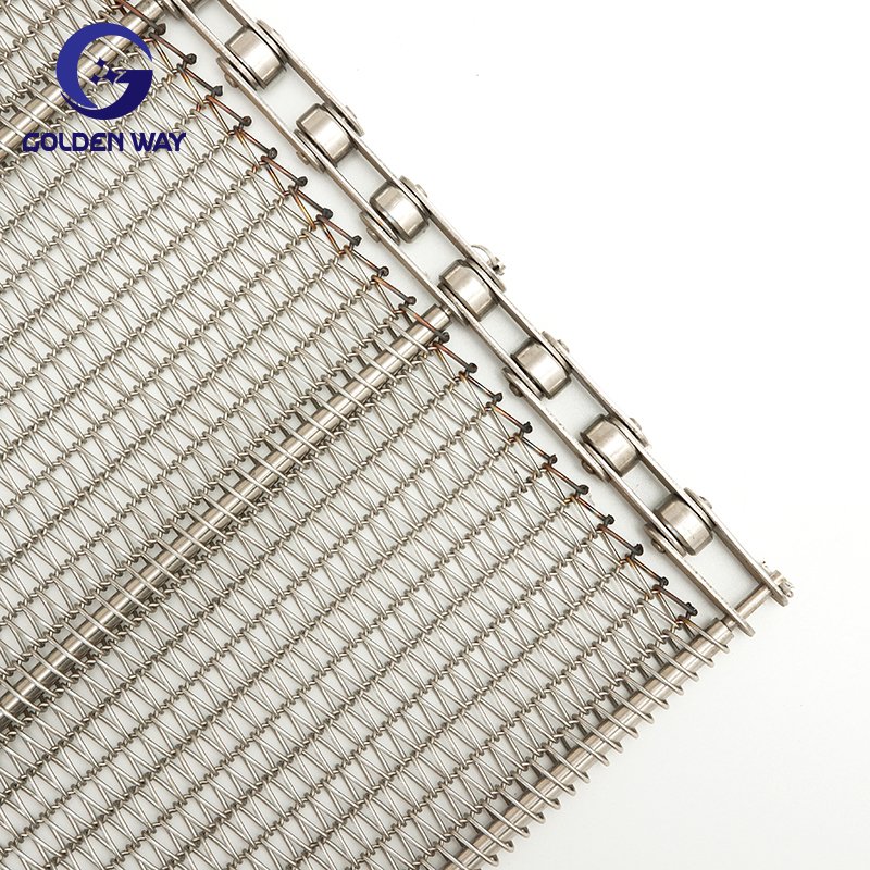 Factory hot sale food usage stainless steel wire balance woven mesh chain conveyor belt