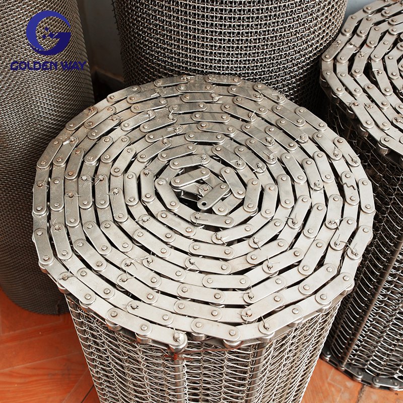 Factory hot sale food usage stainless steel wire balance woven mesh chain conveyor belt