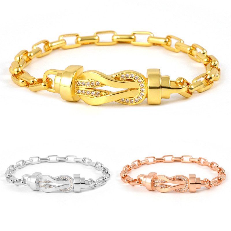 Luxury Designer Bracelet Jewelry Belt Design Diamond 18K Gold Plated Stainless Steel Classic Lace Bracelet
