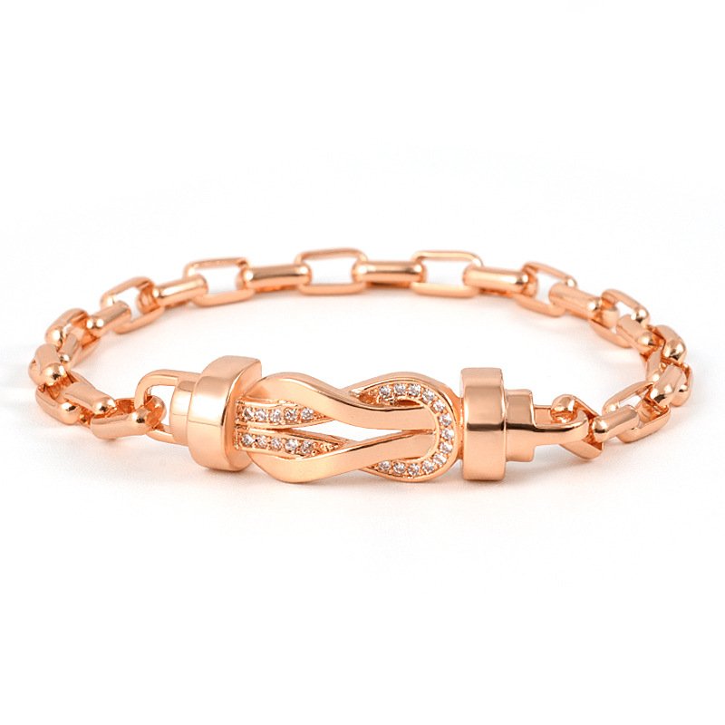 Luxury Designer Bracelet Jewelry Belt Design Diamond 18K Gold Plated Stainless Steel Classic Lace Bracelet
