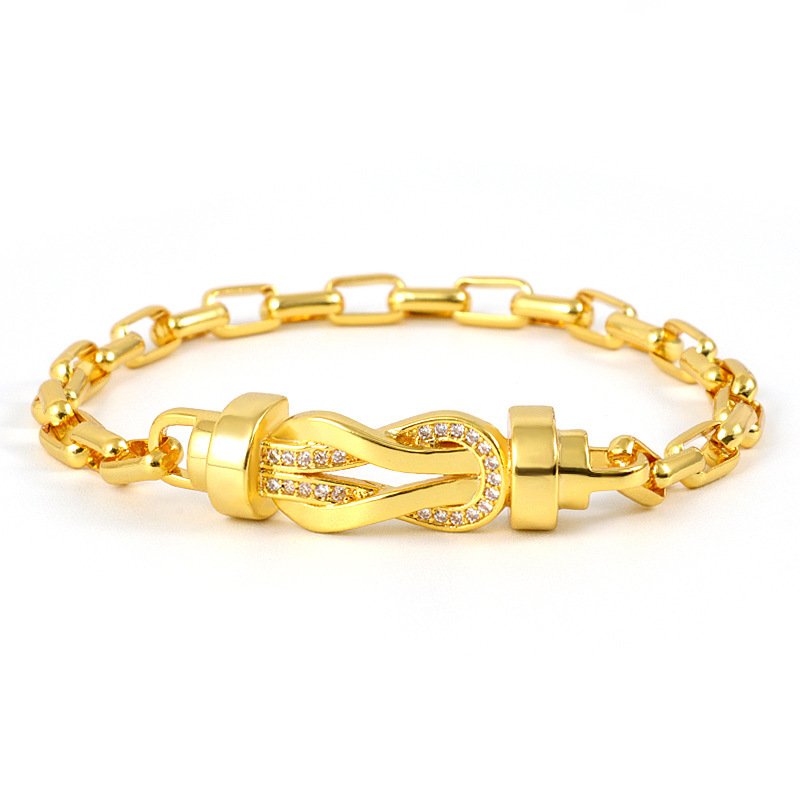 Luxury Designer Bracelet Jewelry Belt Design Diamond 18K Gold Plated Stainless Steel Classic Lace Bracelet