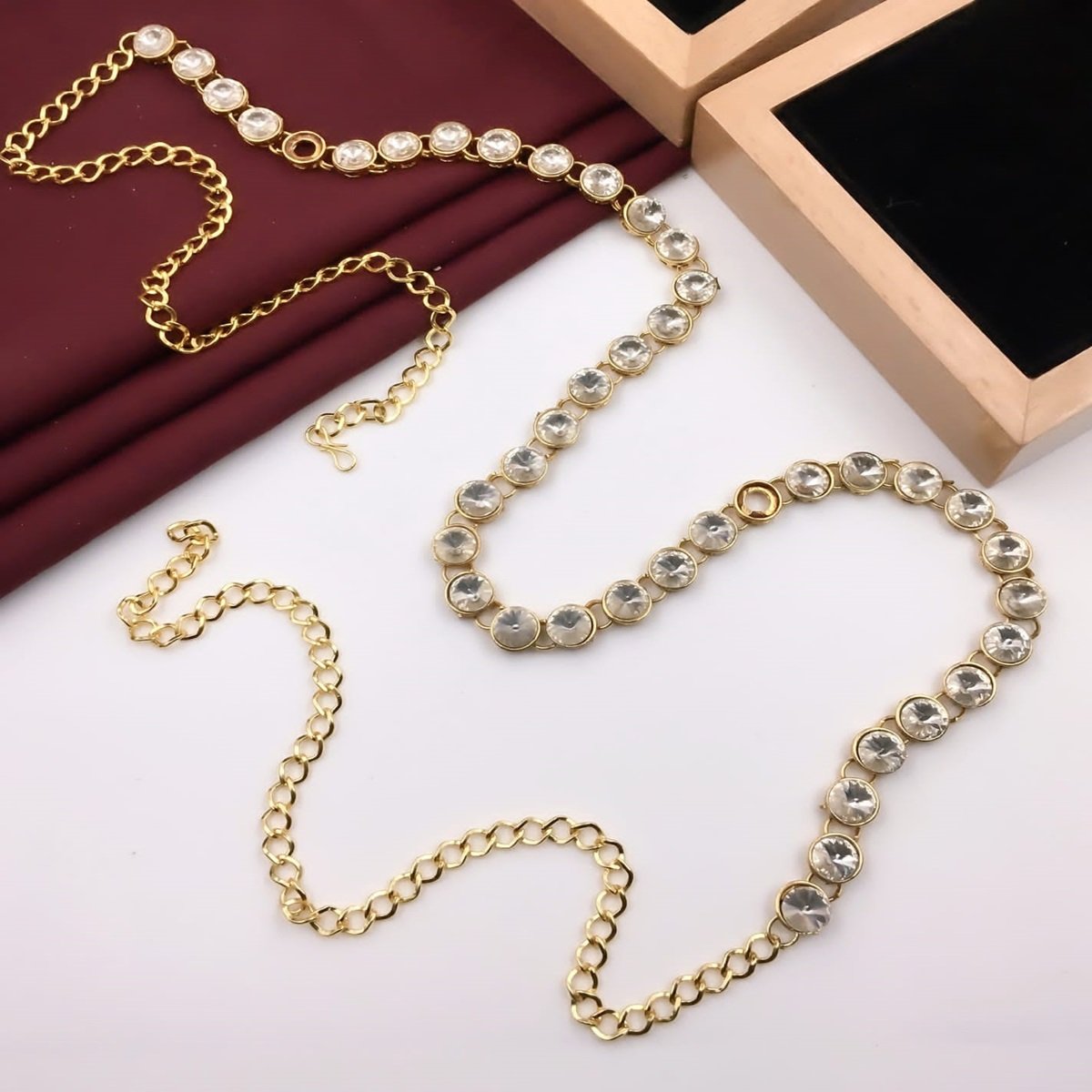 New 2024 Kundan Stone Beaded Gold Plated Kamarband Belly Chai Waist Belt For Women Wedding Wear Fashion Jewelry Sets