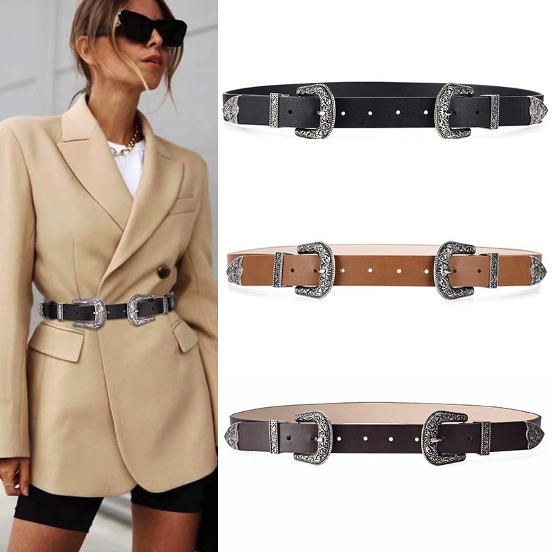 Personalized Designer PU Leather Belt with Metal Buckle Casual & Business Style Fashionable Length Customizable Dress Occasion
