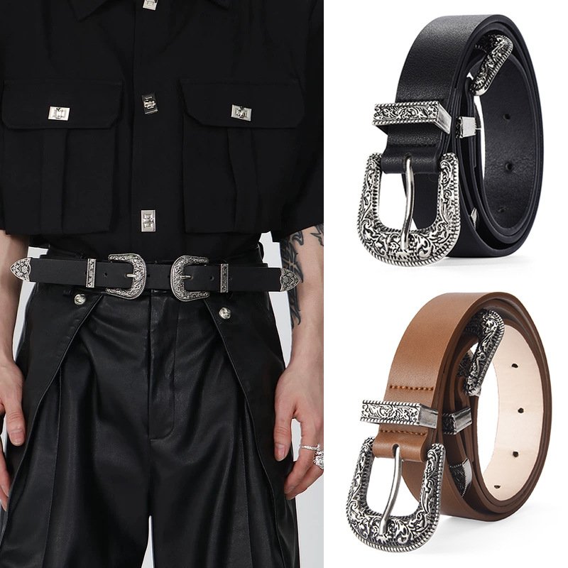 Personalized Designer PU Leather Belt with Metal Buckle Casual & Business Style Fashionable Length Customizable Dress Occasion