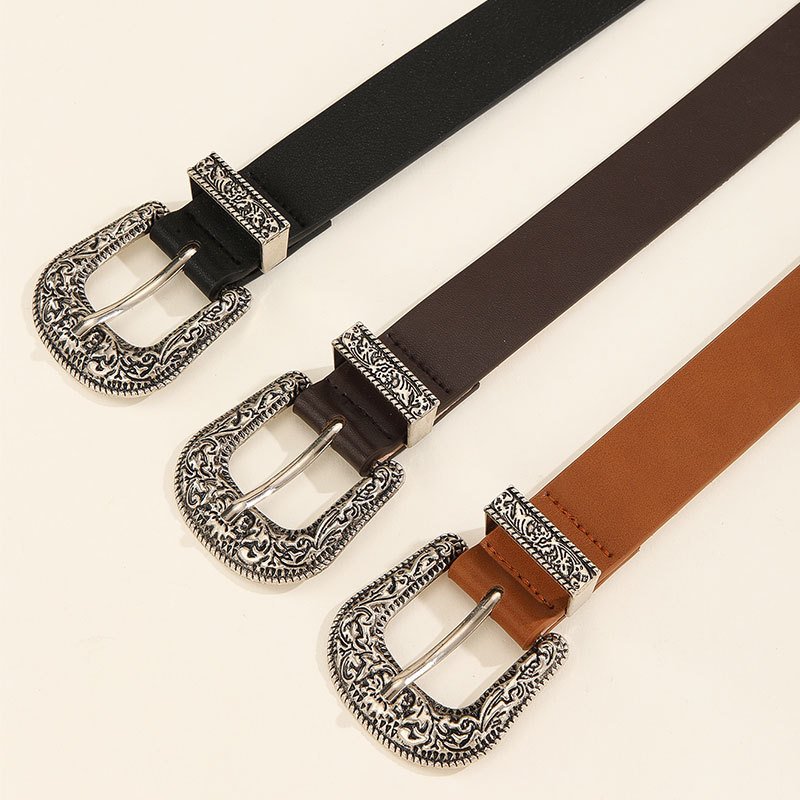 Personalized Designer PU Leather Belt with Metal Buckle Casual & Business Style Fashionable Length Customizable Dress Occasion
