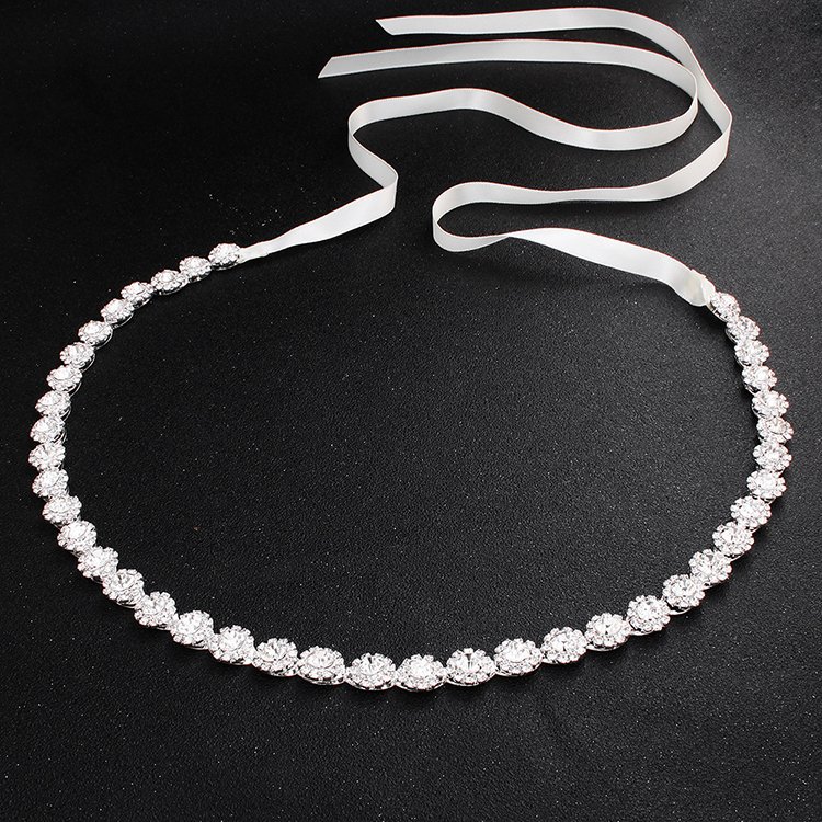 Bridal Waistband Fashion Accessories Dress Decoration Sash Belt Rhinestone Trim Bride Belts Ladies Dress Waist Chain Belt