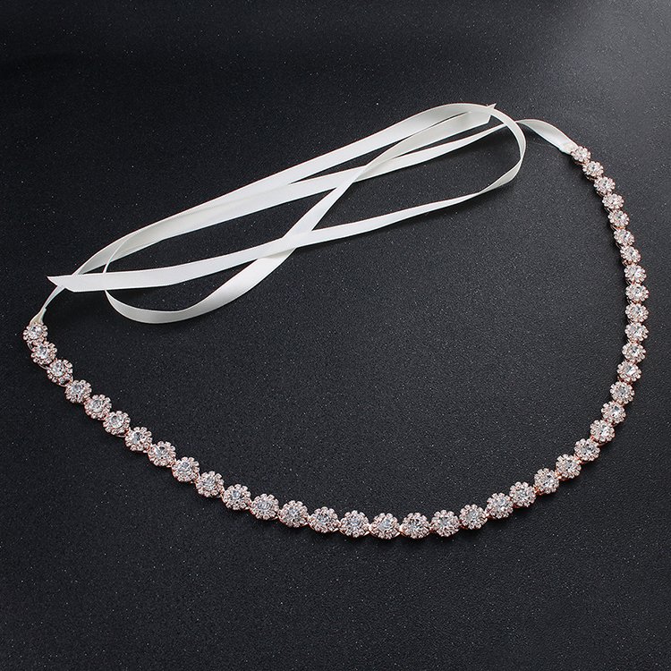 Bridal Waistband Fashion Accessories Dress Decoration Sash Belt Rhinestone Trim Bride Belts Ladies Dress Waist Chain Belt