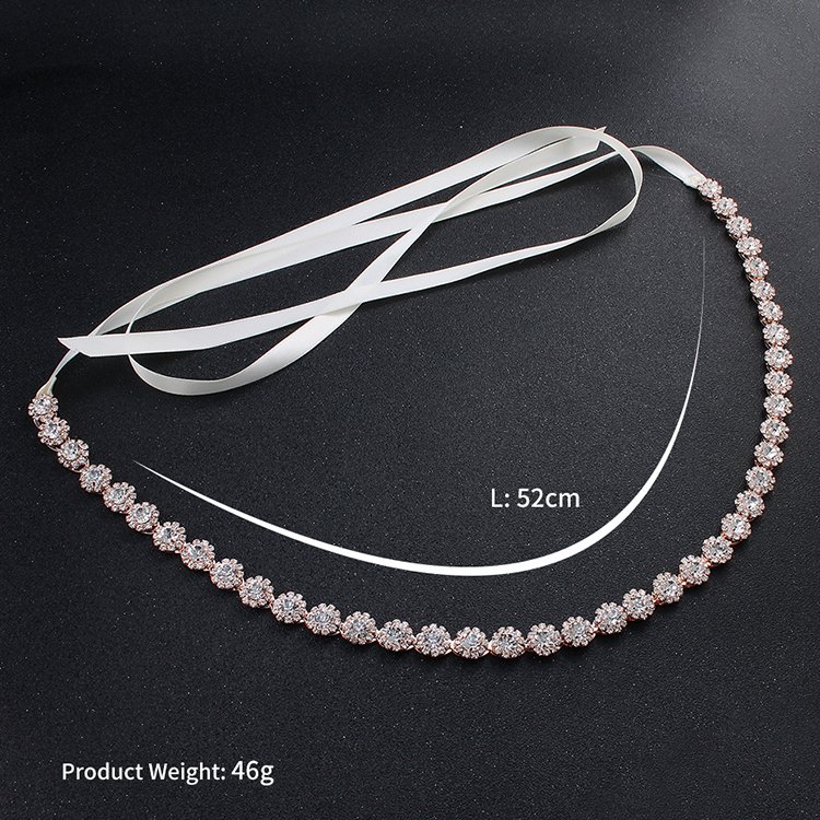 Bridal Waistband Fashion Accessories Dress Decoration Sash Belt Rhinestone Trim Bride Belts Ladies Dress Waist Chain Belt
