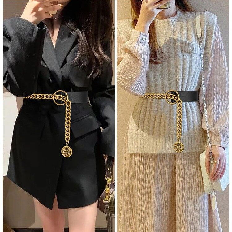 Ladies Waist Chain Belt New Designs All-match Accessories PU Leather Women Decorative Suit Skirt Shirt Pants Belt