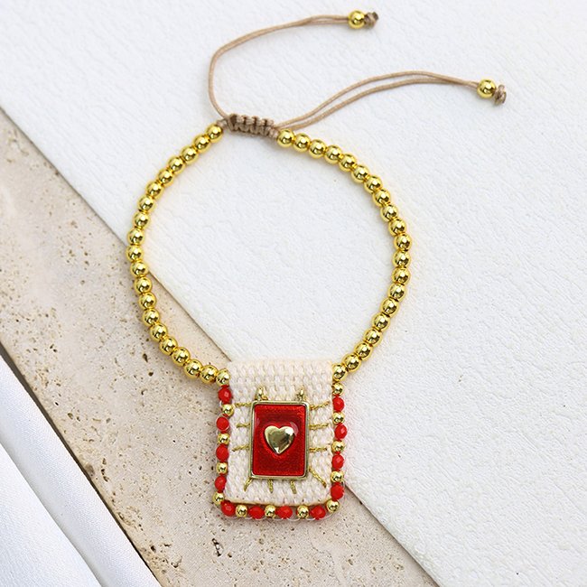 High quality Vintage Religious Christian San Benito 18K gold plated Cross Color Knit Belt accessories women Jewelry bracelets