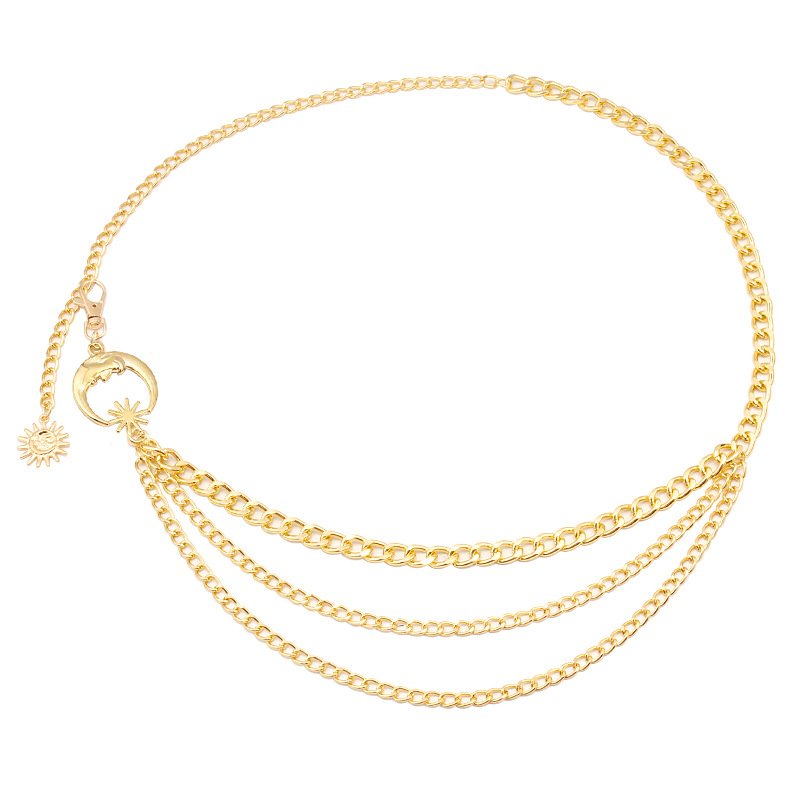 Women Waist Chain Belt Moon Star Waistband Waist Chain Body Jewelry