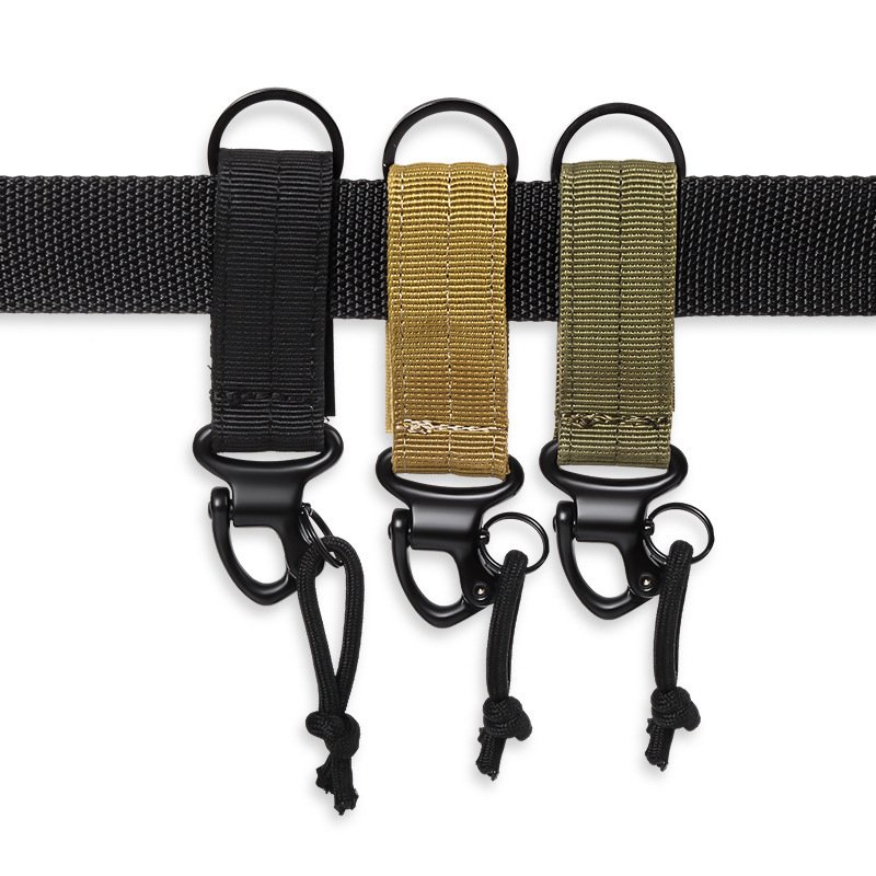 Tactical Key Ring Chain D-Ring Carabiners Snap Clip Carabiners Keychain Keeper Buckle Hanging Hooks Holder