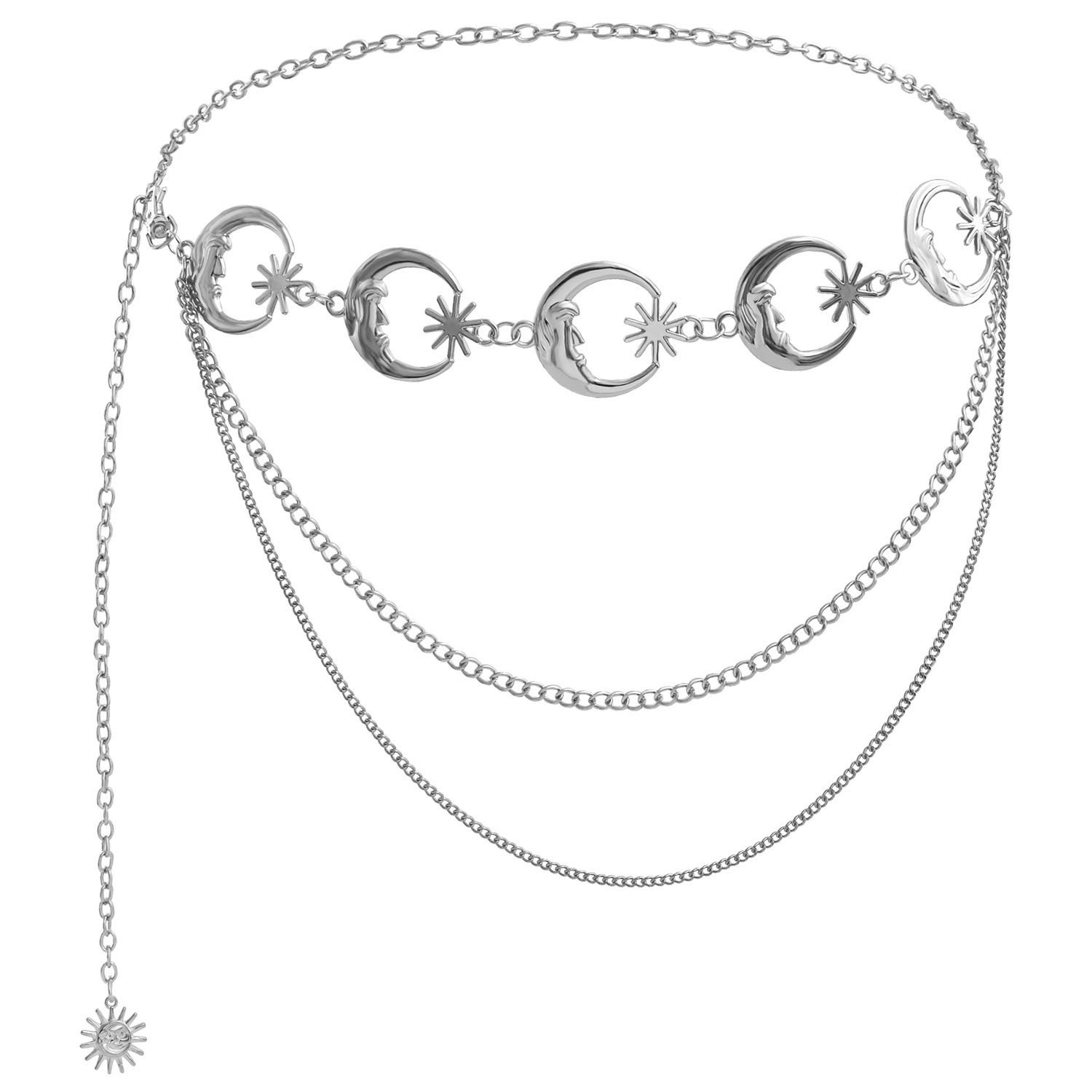 Metal pendant waist chain women's accessories new trendy fashionablegirl body chain dress belt chain