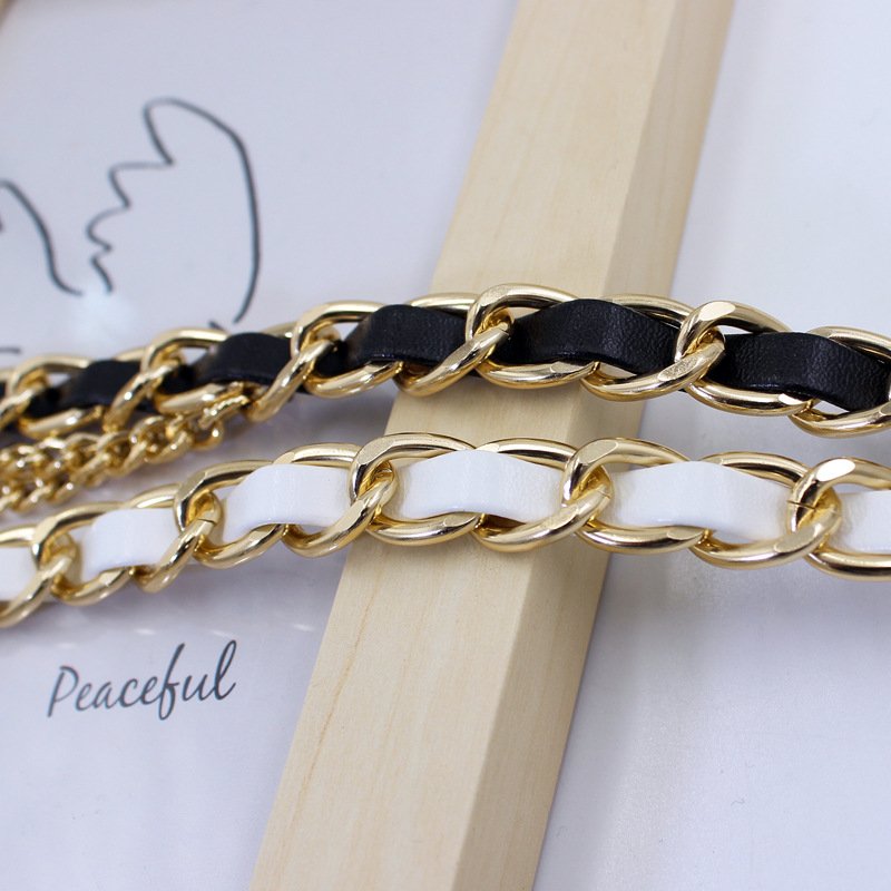 Vintage Ladies Fashion Accessories Luxury Designer High Quality Gold Silver Metal Pu Chain Waist Belts For Women