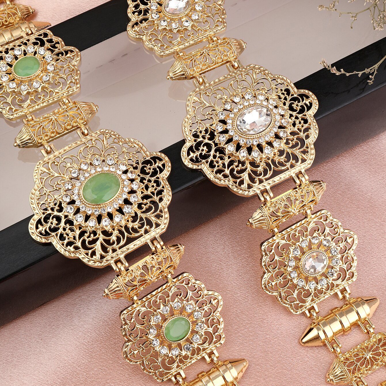New Metal Chain Belt Special Rhinestone Color Women's Wedding Dress Jewelry Caftan Waist Chain