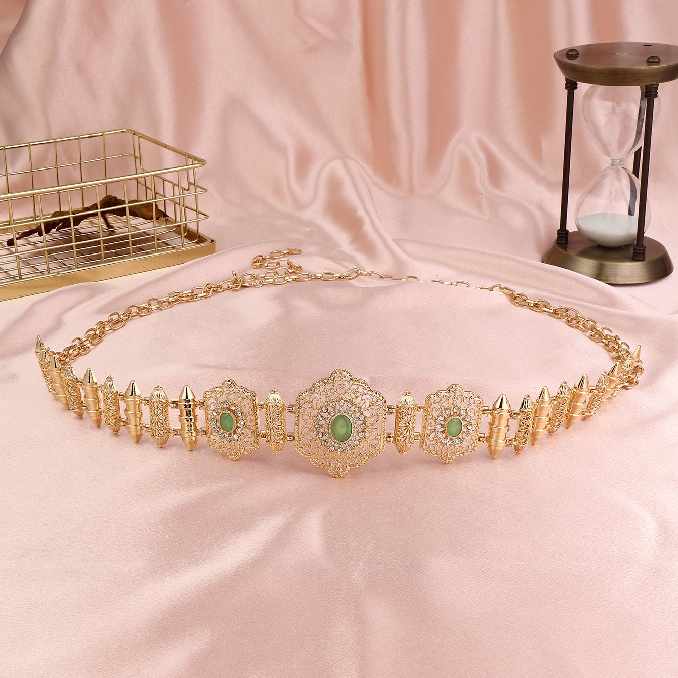 New Metal Chain Belt Special Rhinestone Color Women's Wedding Dress Jewelry Caftan Waist Chain