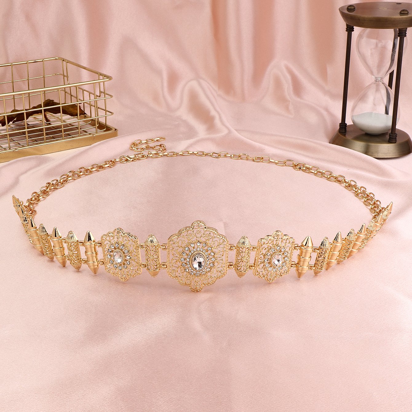 New Metal Chain Belt Special Rhinestone Color Women's Wedding Dress Jewelry Caftan Waist Chain