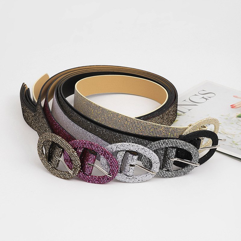 Factory supply women High quality Glitter Ladies belt Bling Waist Belt