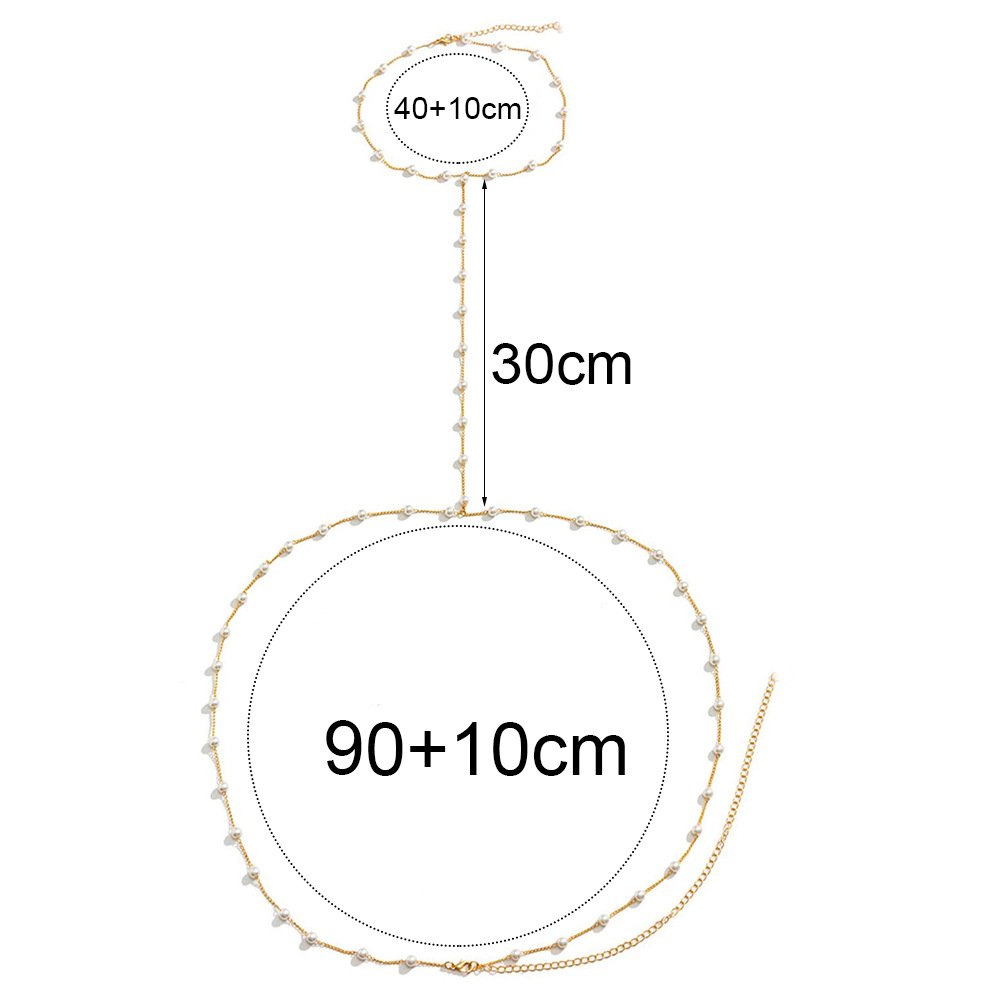 Waterproof Body Jewellery Chain Belt Women Waist Chain Beach Beads Shell Pearls Gold Necklace Body Chain