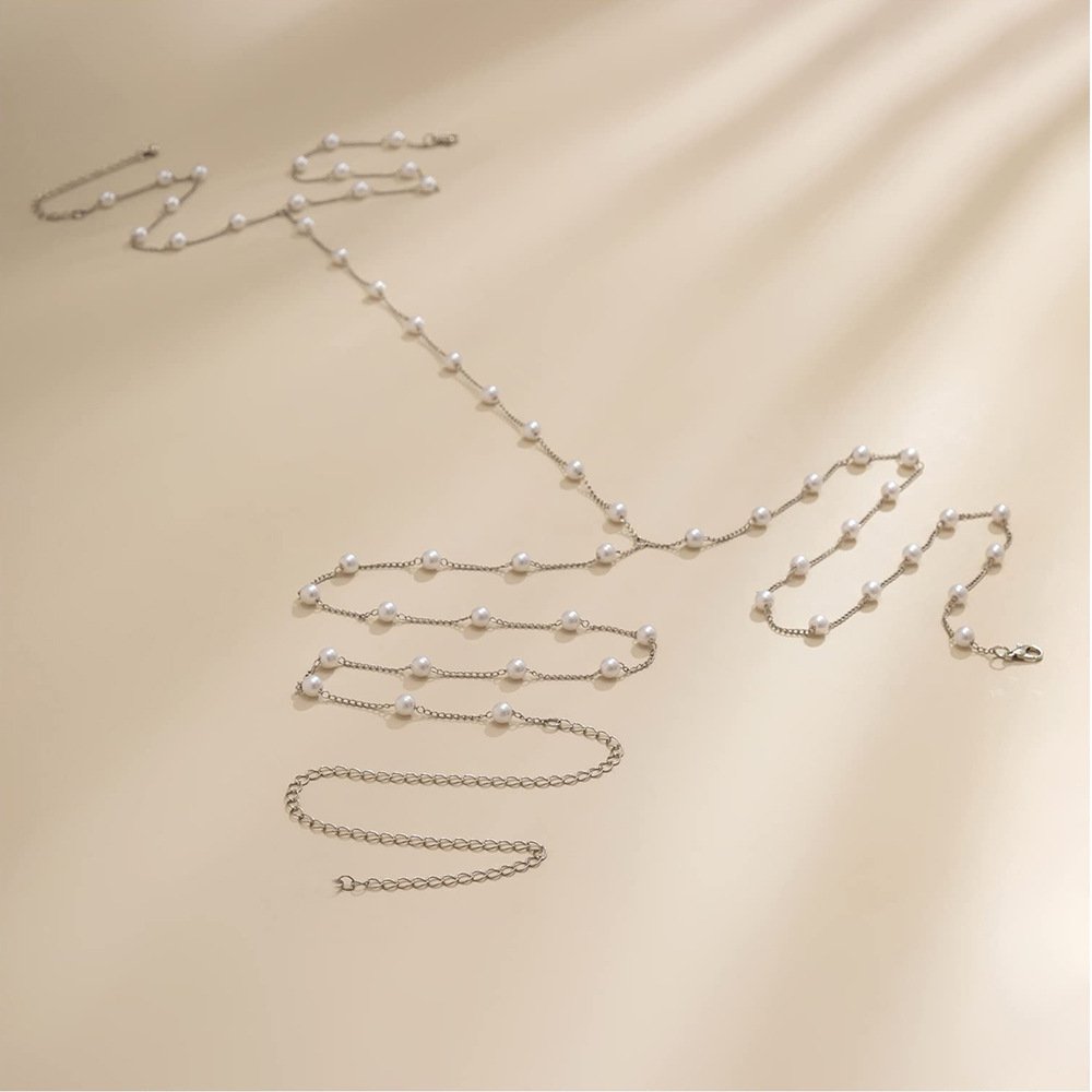 Waterproof Body Jewellery Chain Belt Women Waist Chain Beach Beads Shell Pearls Gold Necklace Body Chain