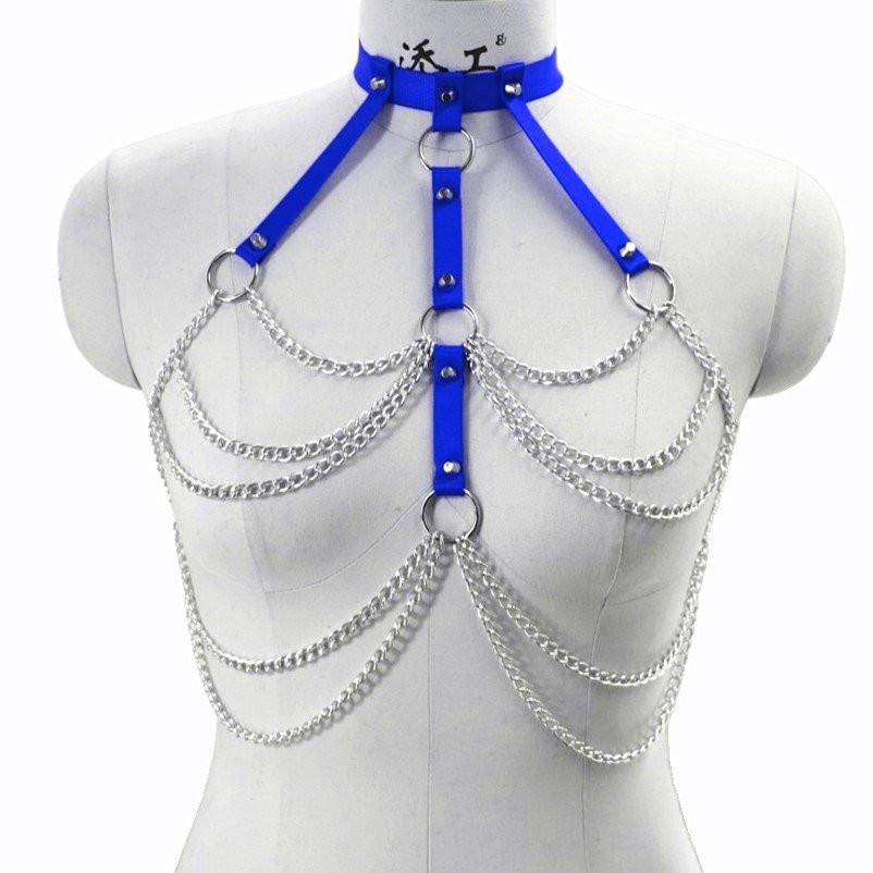 CIVET BDSM Punk Elastic Trend Sexy Restraint Collar Strap Integrated Performance Accessories Belt Fashion Chain Waist Chain