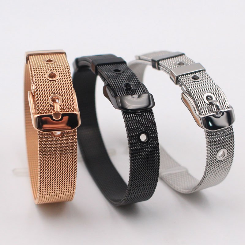 Adjustable Milanese Strap Belt Buckle Stainless Steel Mesh Bracelet Women
