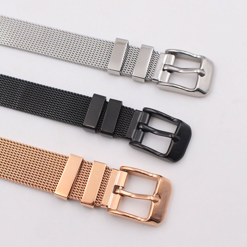 Adjustable Milanese Strap Belt Buckle Stainless Steel Mesh Bracelet Women