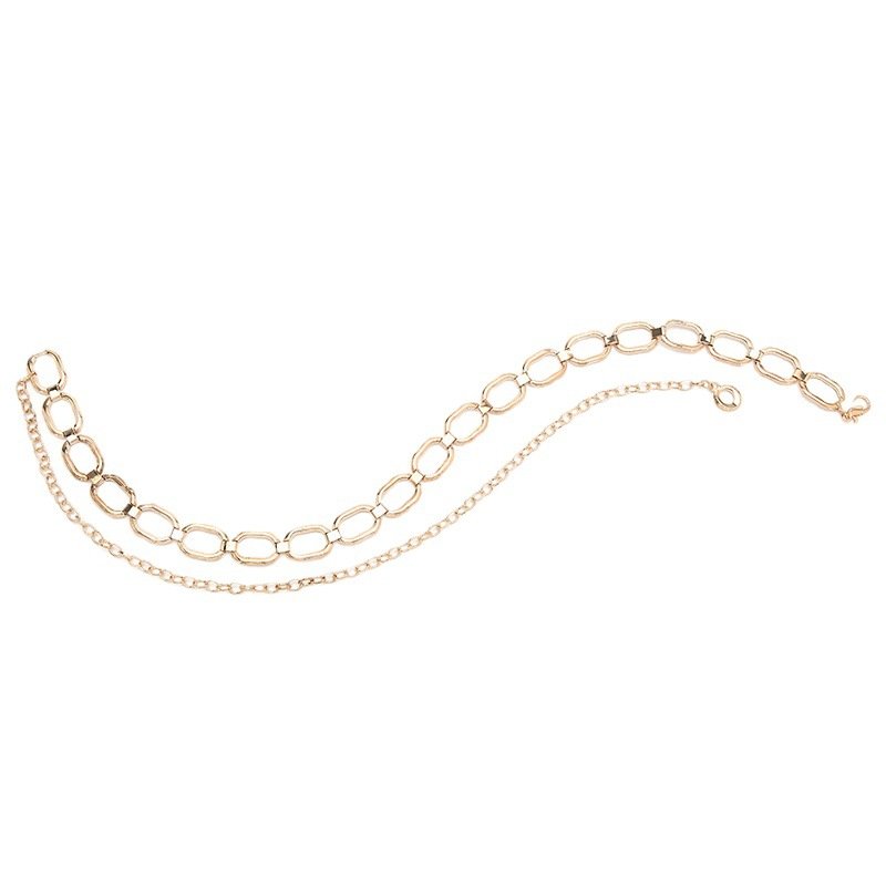 Fashion Belly Jewelry Alloy Metal Chain Belt Square Rectangle Lady Body Chain Link Belt Gold Waist Belt For Women Dress