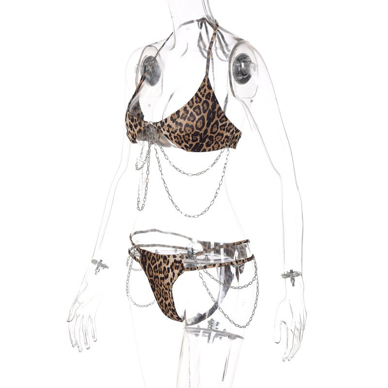 2024 Spring And Summer New Printed Sexy Chain Bikini Women Fashion Swimsuit Suit Women