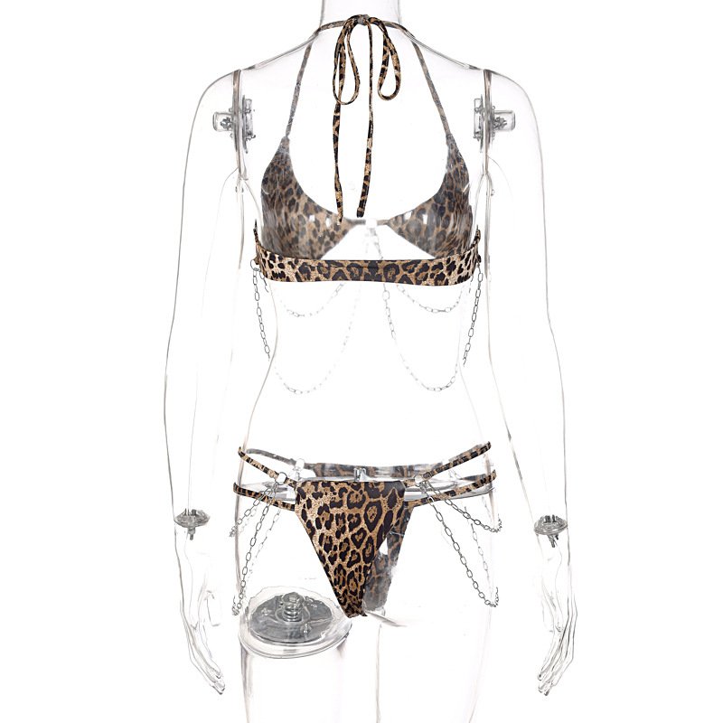 2024 Spring And Summer New Printed Sexy Chain Bikini Women Fashion Swimsuit Suit Women