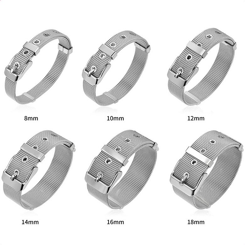 Fashion Stainless Steel Mesh Belt Bracelet 8/10/12/14/16/18mm Adjustable Italian Milanese Strap Belt watch Mesh Belt Bracelet
