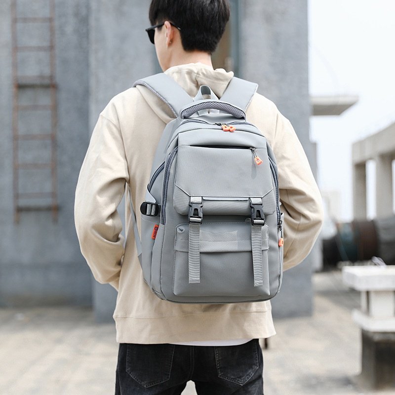 2024 New Backpack Male Simple Large Capacity Leisure Travel Backpack Middle School High School Students College Students