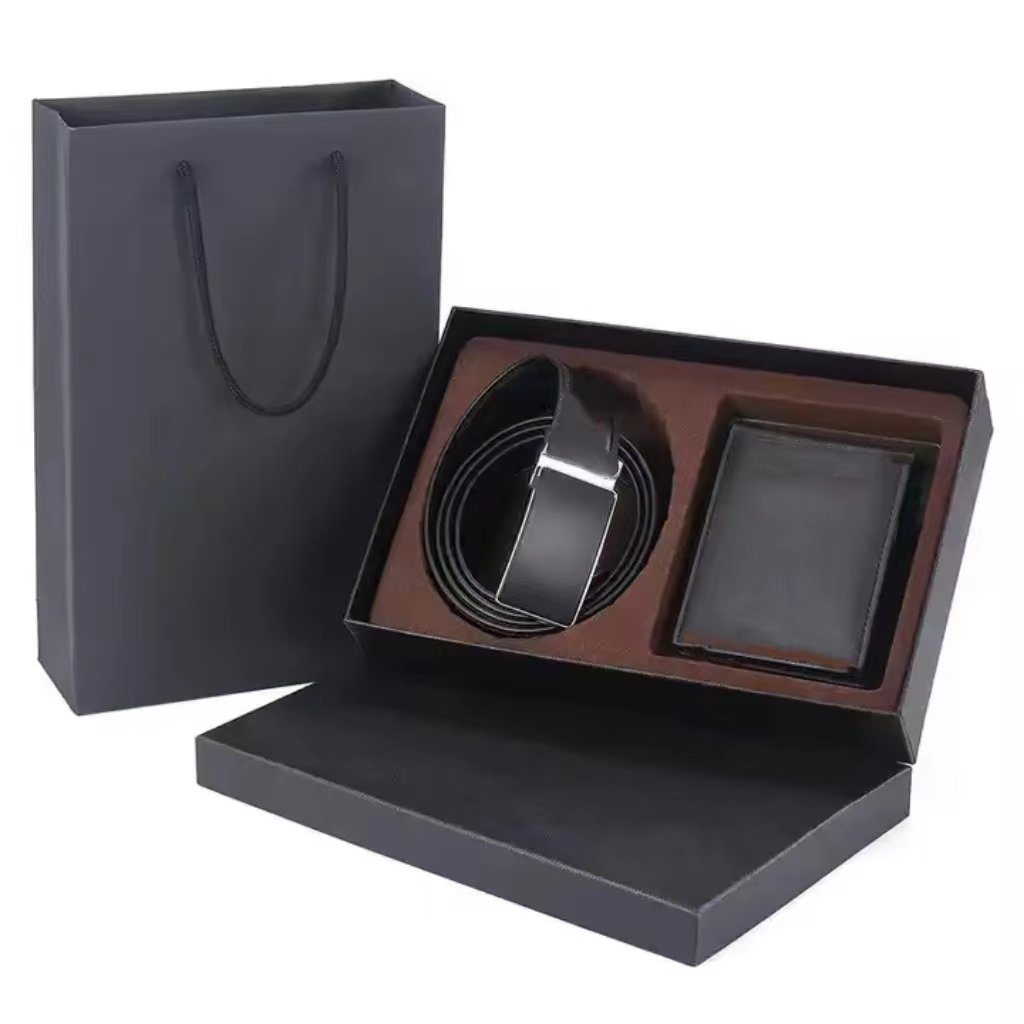 Wholesale Fashion Luxury Gift Business Box Belt Watch Wallet Bracelet Key Chain Ballpoint Set Leather Wristwatch Quartz Men's W