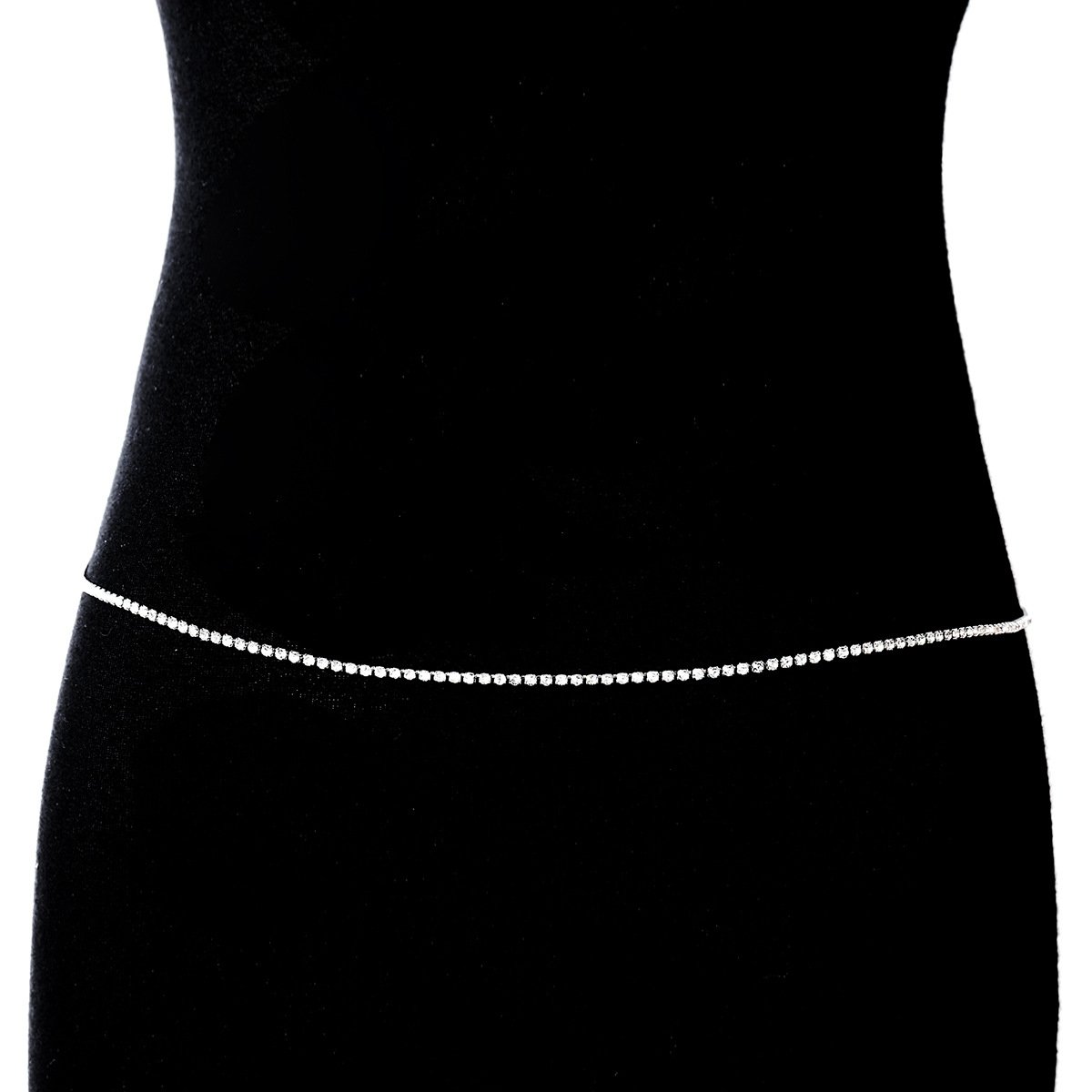 Yiwu Silver Layered Waist Chain Rhinestone Belly Chains Belt Summer Beach Costume Crystal Body Jewelry for Women and Girls