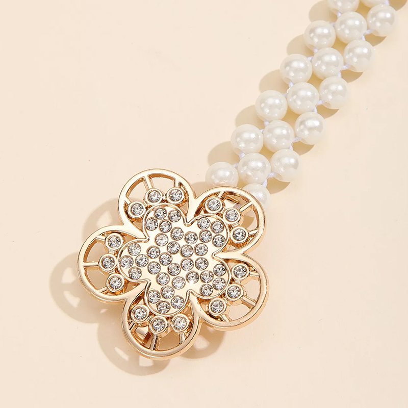 Fashion Women Jewelry Waist Chains Ladies Belts with Pearl Beaded for Dresses