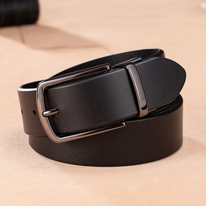 High quality pin buckle luxury custom logo genuine leather cowhide vintage belts