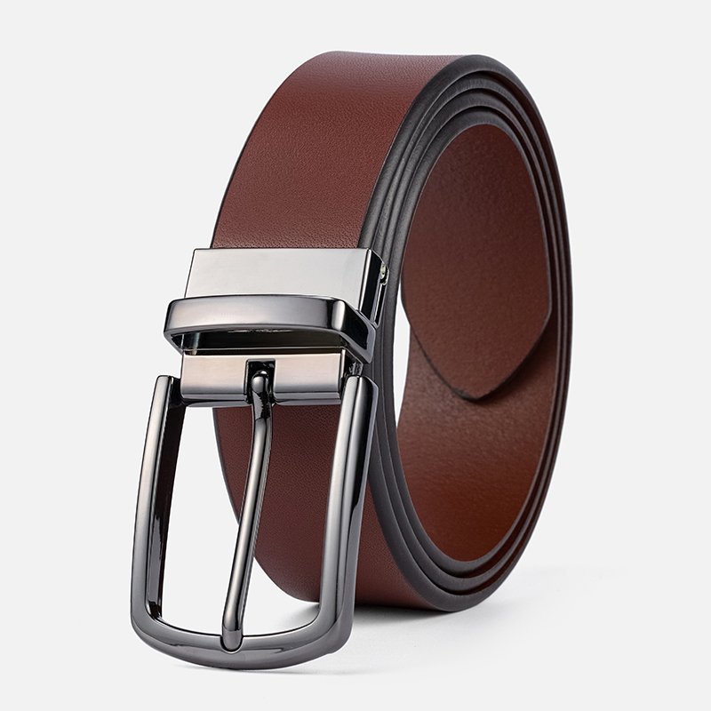 High quality pin buckle luxury custom logo genuine leather cowhide vintage belts