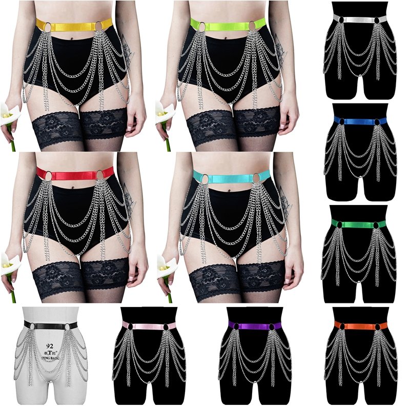 Rave Gothic Leg Punk Body Harness Garter Thigh Waist Elastic Strappy Stockings Suspender Belt Hollow out Garter Belt