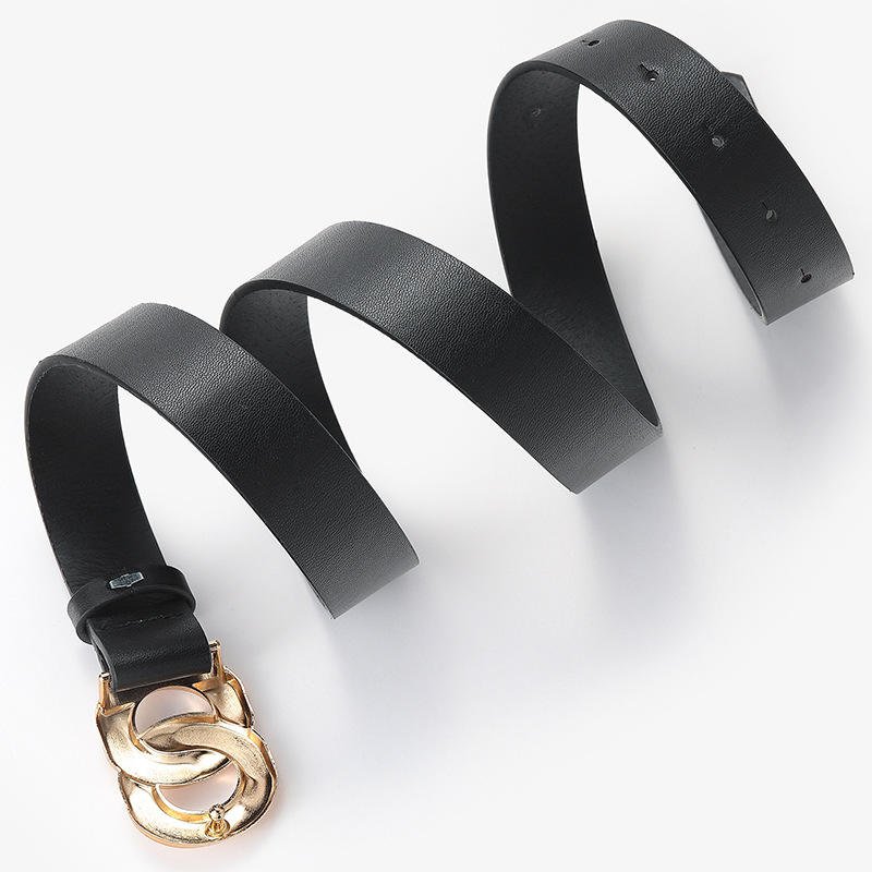 Spring Summer Fashion Chain Buckle Women's Belt Buckle Decorative Jeans Dress Women Pure Color Simple Belt