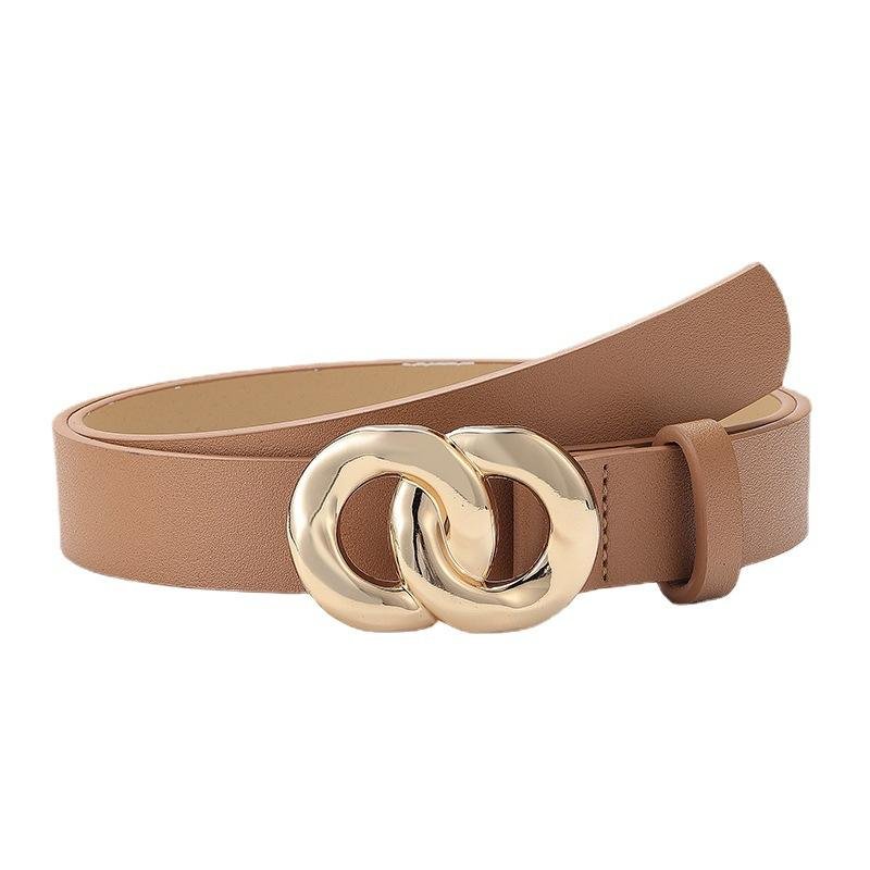 Spring Summer Fashion Chain Buckle Women's Belt Buckle Decorative Jeans Dress Women Pure Color Simple Belt